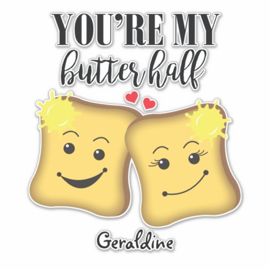 Man en Vrouw Mijn Betere Halve Grappige Valentijn Sticker (Voorkant)