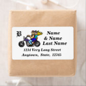 Man en Vrouw Motorrijders Adresetiketten Etiket (Insitu)