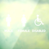 Man en Vrouw Restroom Deur Sign Raamsticker (Vel 3)