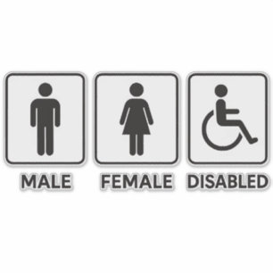 Man en Vrouw Restroom Deur Sign Sticker