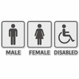 Man en Vrouw Restroom Deur Sign Sticker