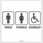 Man en Vrouw Restroom Deur Sign Sticker (Vel)