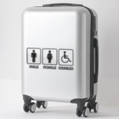 Man en Vrouw Restroom Deur Sign Sticker (Koffer)