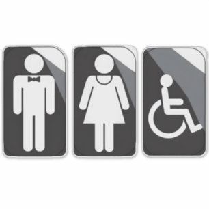 Man en Vrouw Restroom Deur Sign Sticker