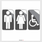 Man en Vrouw Restroom Deur Sign Sticker (Vel)