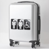 Man en Vrouw Restroom Deur Sign Sticker (Koffer)