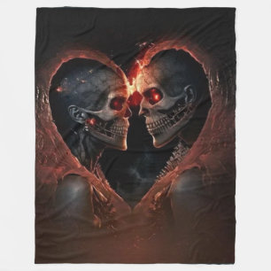 MAN en VROUW SKELETON Fleece Deken
