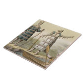 Man en vrouw van Alaskan (kleurengravure) Tegeltje (Zijkant)