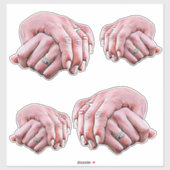 man en vrouwen hand liefhebbers koppels kunst sticker (Vel)