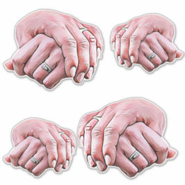 man en vrouwen hand liefhebbers koppels kunst sticker