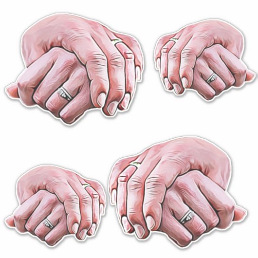 man en vrouwen hand liefhebbers koppels kunst sticker (Voorkant)