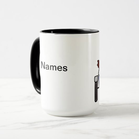 Man- en vrouwencyclus met Mok zijkant (Voorkant links)