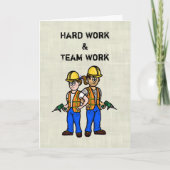 Man- en vrouwendaagse arbeidskaart feestdagen kaart (Voorkant)