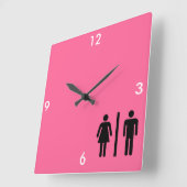 Man- en vrouwensymbool vierkante klok (Hoek)