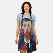 Man- en wijnontwerp toevoegen tekst, profiel schort (Gedragen)