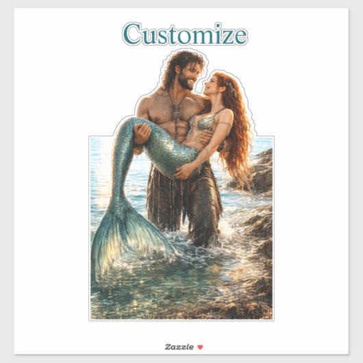 Man en zeemeermin Thunder_Cove Sticker (Vel)