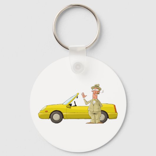 Man en zijn gele Sleutelhanger (Achterkant)