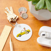 Man en zijn gele Sleutelhanger