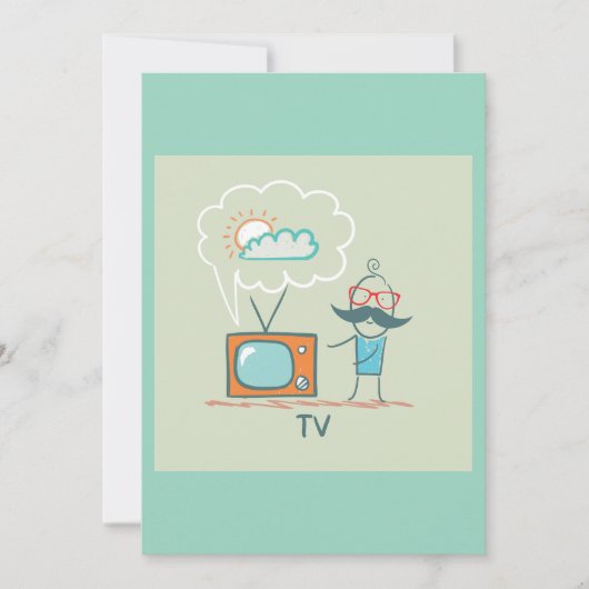 Man en zijn televisie kaart (Voorkant)