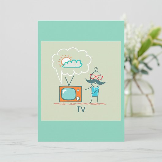 Man en zijn televisie kaart