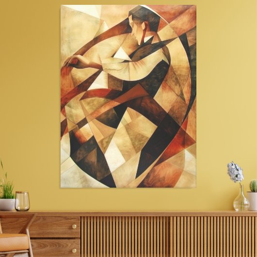 Man Enveloped in Abstraction Canvas (Insitu (Woonkamer))