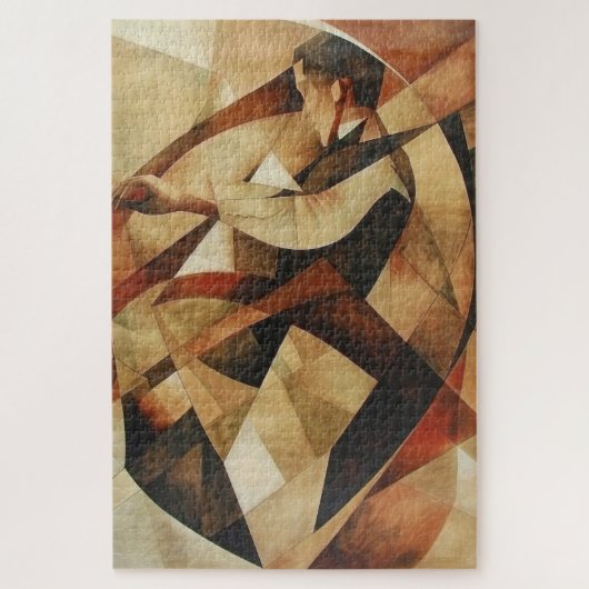 Man Enveloped in Abstraction Canvas Legpuzzel (Verticaal)
