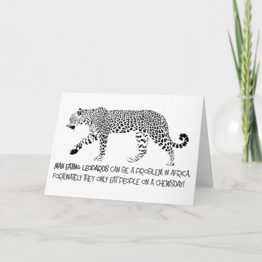 Man Eten Leopard Verjaardag Kaart (Voorkant)