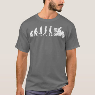 Man Evolutie Pizza bezorgt man die Pizza eet T-shirt