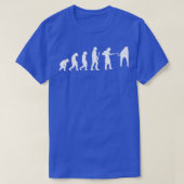Man Evolutie Pizza bezorgt man die Pizza eet T-shirt (Design voorkant)