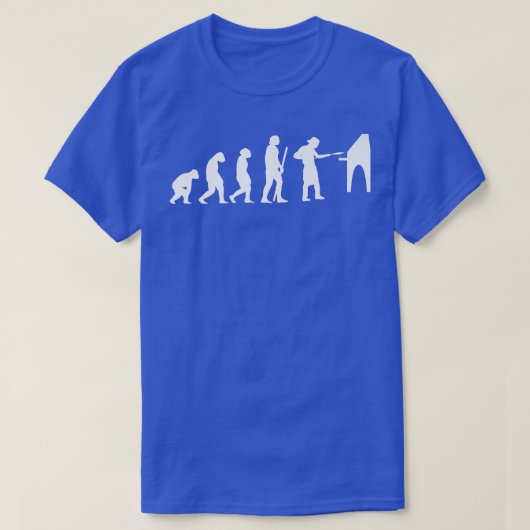 Man Evolutie Pizza bezorgt man die Pizza eet T-shirt (Design voorkant)