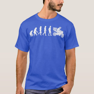 Man Evolutie Pizza bezorgt man die Pizza eet T-shirt