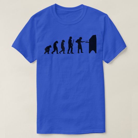 Man Evolutie Pizza bezorgt man die Pizza eet T-shirt (Design voorkant)