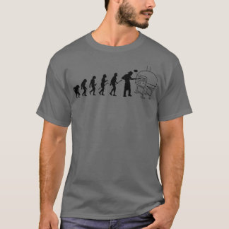 Man Evolutie Pizza bezorgt man die Pizza eet T-shirt