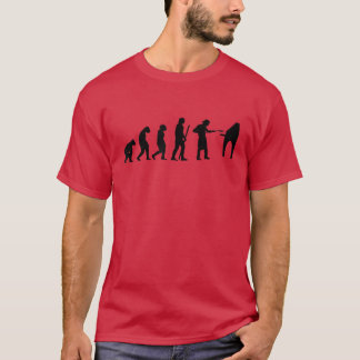 Man Evolutie Pizza bezorgt man die Pizza eet T-shirt