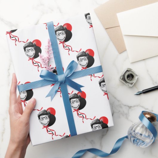 Man Face Balloon Bouquet Cadeaupapier (Geschenken)