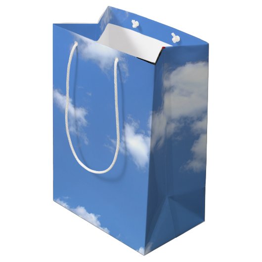 Man Face Birthday-ballonnen in Sky Medium Cadeauzakje (Achterkant Gekanteld)