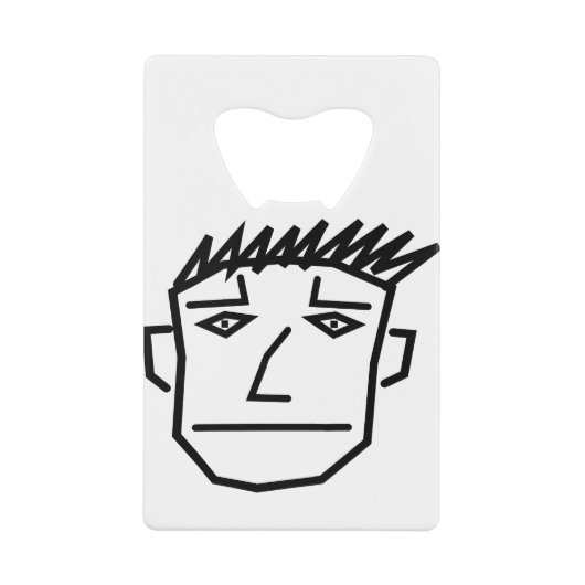Man Face Creditkaart Flessenopener (Voorkant)