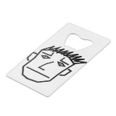 Man Face Creditkaart Flessenopener (Achterkant Gekanteld)