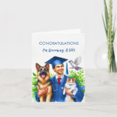 Man Felicitaties Dierenarts met honden en katten Kaart (Voorkant)