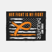 Man Fight Is Fight Dochter Leukemie Bewustzijn Fleece Deken (Voorkant (Horizontaal))