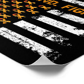 Man Fighter Ribbon Vlag Leukemie Bewustzijn Poster (Hoek)