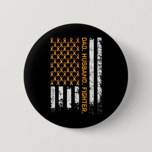 Man Fighter Ribbon Vlag Leukemie Bewustzijn Ronde Button 5,7 Cm