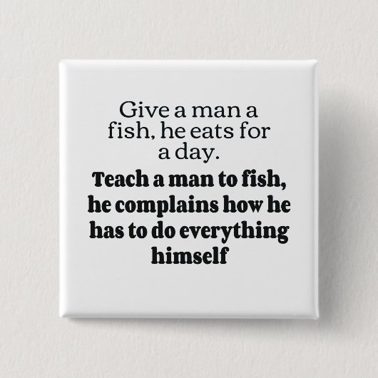Man fish klaagt bf vierkante button 5,1 cm (Voorkant)