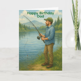 Man Fishing Custom Birthday/Fathers Day Kaart