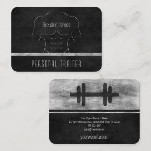 Man fitness coach Personal Trainer Black Visitekaartje