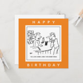 Man Flattering a Barmaid in een Pub Cartoon Kaart (Voorkant / Achterkant in situ)