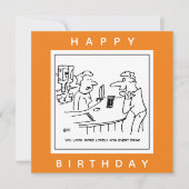 Man Flattering a Barmaid in een Pub Cartoon Kaart (Voorkant)