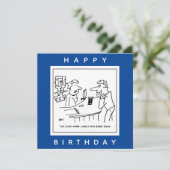 Man Flattering a Barmaid in een Pub Cartoon Kaart (Staand voorkant)