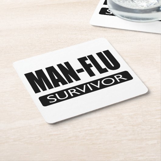 MAN-FLU OVERLEVING. KARTONNEN ONDERZETTERS (Schuin)