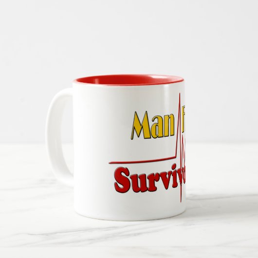 Man Flu Survivor Theme Tweekleurige Koffiemok (Voorkant links)